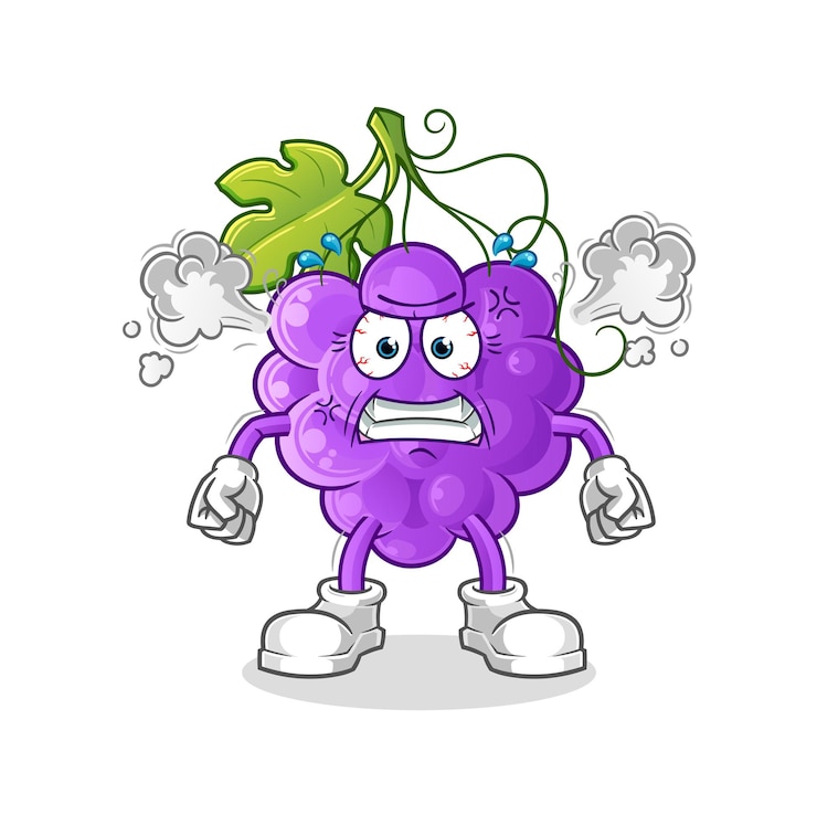 Vector blood cell very angry mascot. cartoon vector