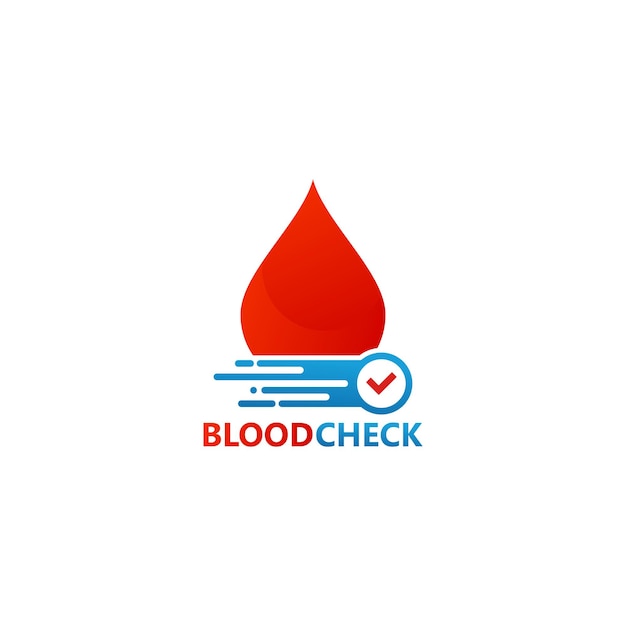Вектор дизайна шаблона логотипа проверки крови, эмблема, концепция дизайна, творческий символ, значок