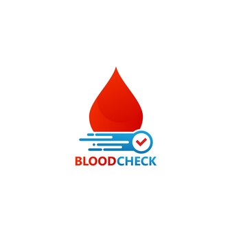 Vettore di disegno del modello di logo di controllo del sangue, emblema, concetto di design, simbolo creativo, icona