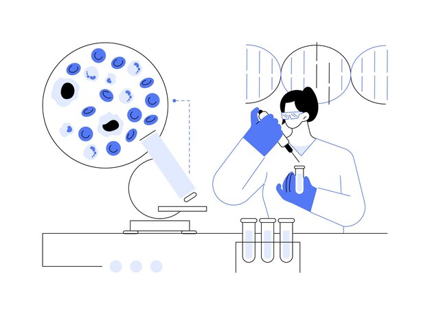벡터 혈액 장애 진단 추상 개념 벡터 일러스트 레이 션