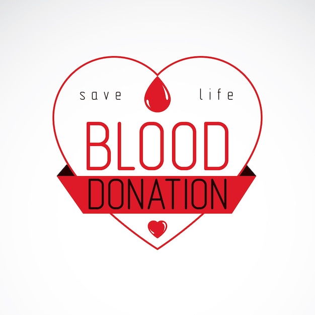 Концептуальная иллюстрация донорства крови. Логотип Всемирного дня донора крови.