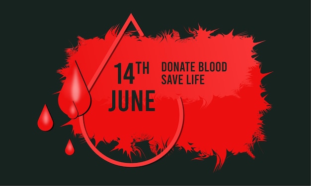 Vector blood donation day horizontal banner template