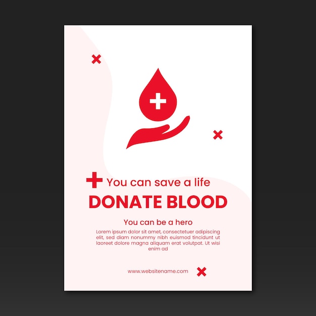 Vector blood donation flyer vector template