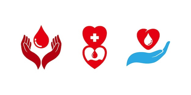 Disegno dell'icona di donazione di sangue. disegno vettoriale di donatore di sangue volontario.