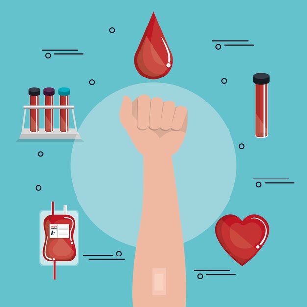 Vector blood donation medical icon