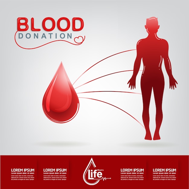 Vector blood donation vector concept - hospital to begin new life again