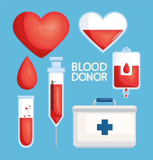 Blood donor clipart set