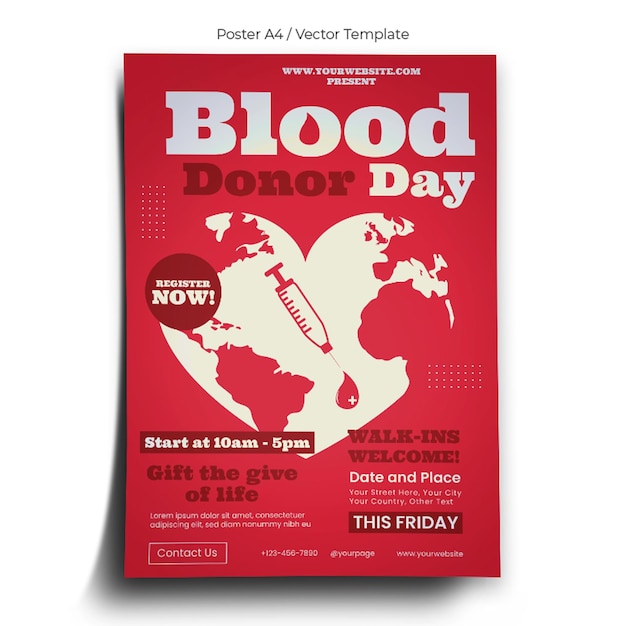 Blood Donor Day Poster Template