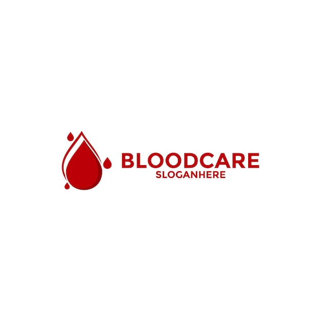 Modello di progettazione del logo del donatore di sangue modello vettoriale del logo della goccia di sangue per la donazione di sangue