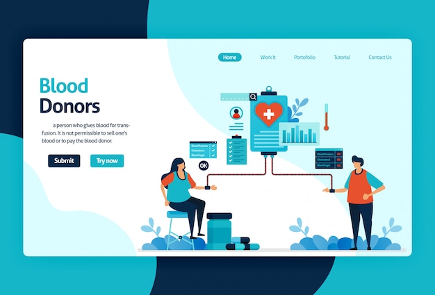 Blood donors landing page