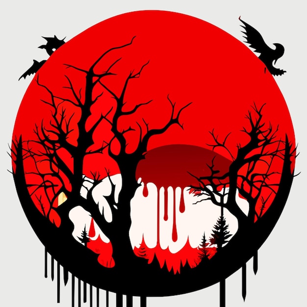 blood dripping halloween vector illustration