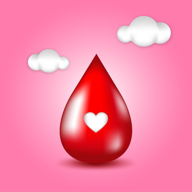 Blood drop for blood donation day, month campaign and medical purposes