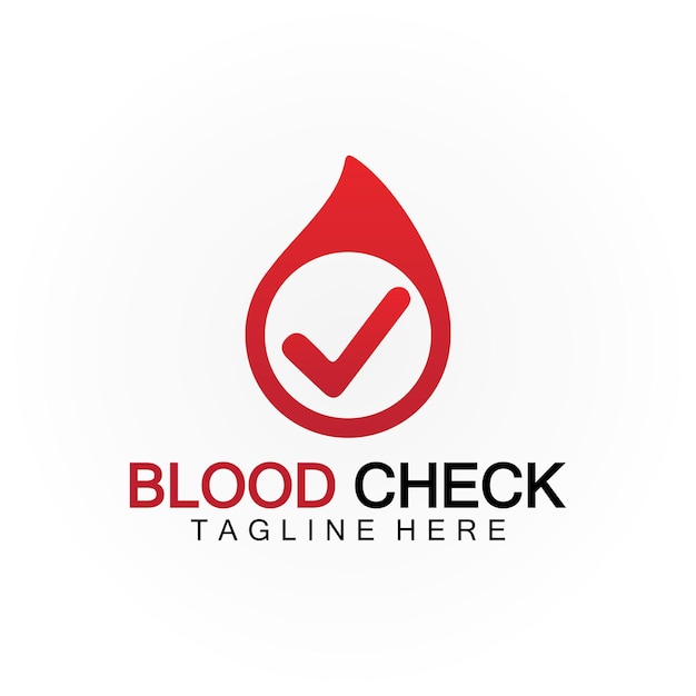 Blood drop check logo icon vector design template