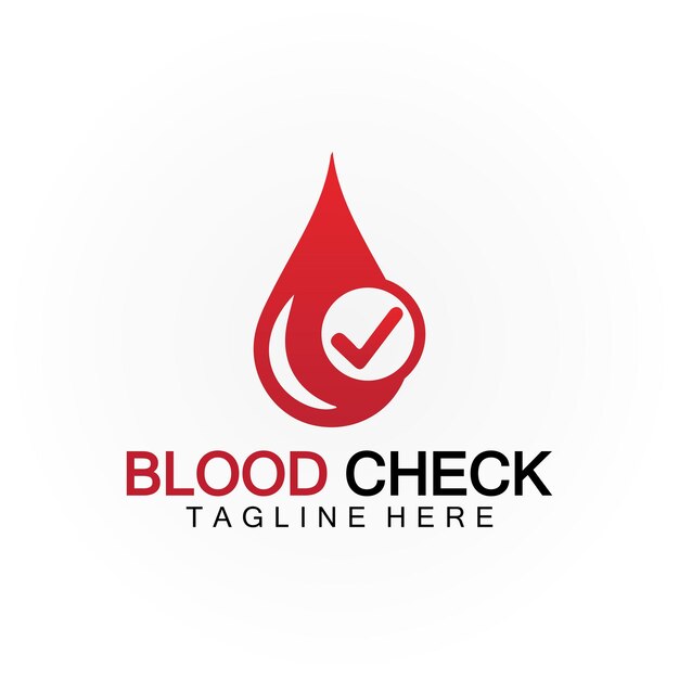 Blood drop check logo icon vector design template