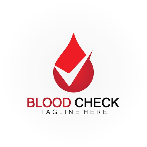 Blood drop check logo icon vector design template