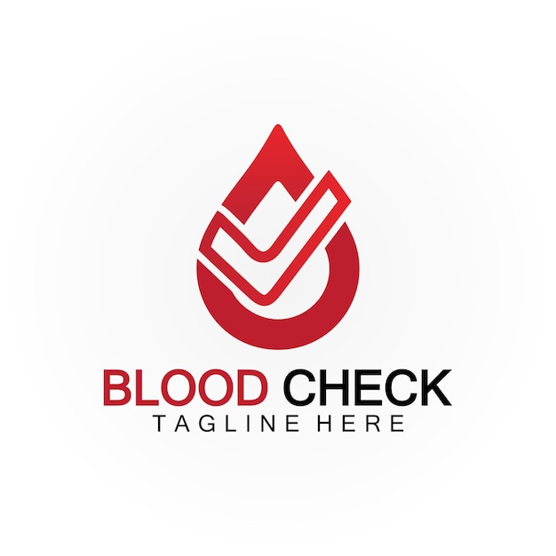 Blood drop check logo icon vector design template