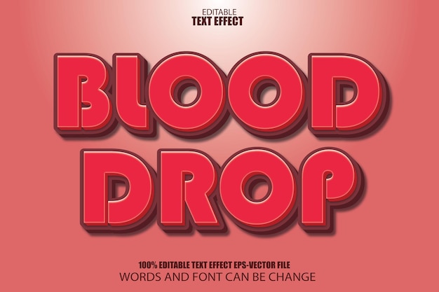 Blood Drop Editable Text Effect 3D Cartoon Style