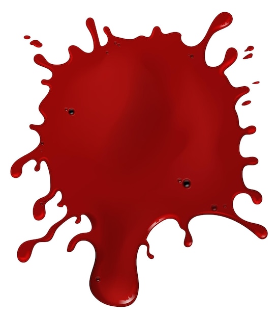 Blood drop realistic red splash paint stain