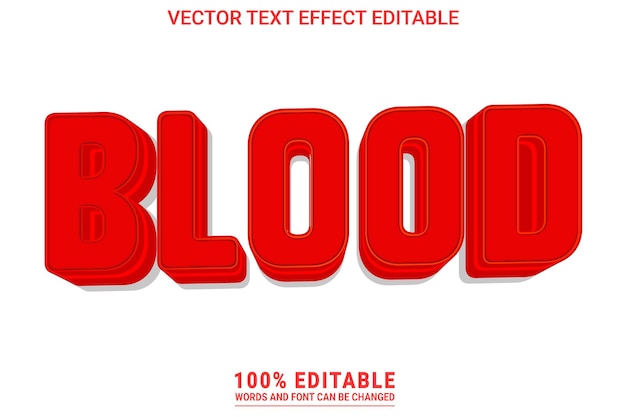 Blood editable text effect vector