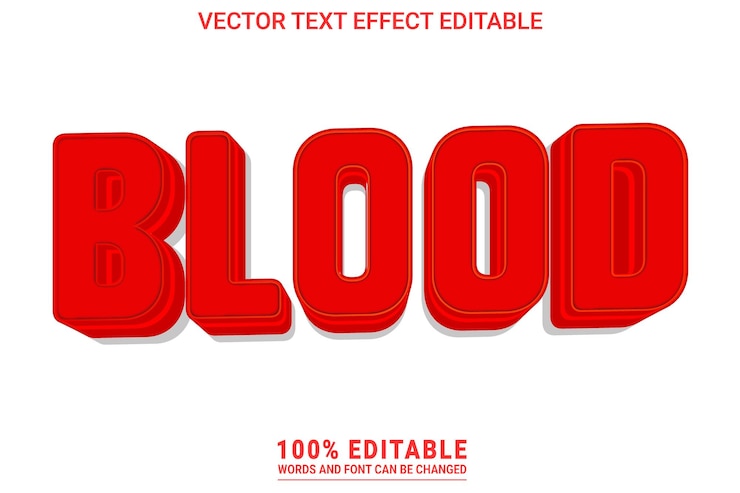 Vector blood editable text effect vector
