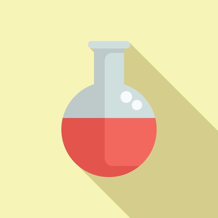 Vector blood flask test icon flat vector chemical pot