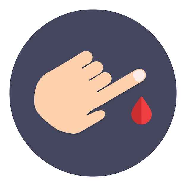 Blood from the finger medical analysis vector icon isolated on white background