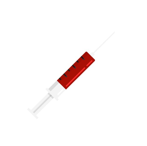 Vector blood full syringe icon flat illustration of blood full syringe vector icon isolated on white background