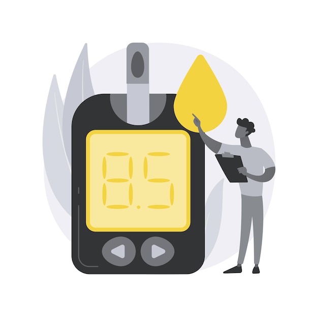 Blood glucose meter abstract concept illustration.