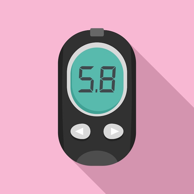 Blood glucose meter icon Flat illustration of blood glucose meter vector icon for web design