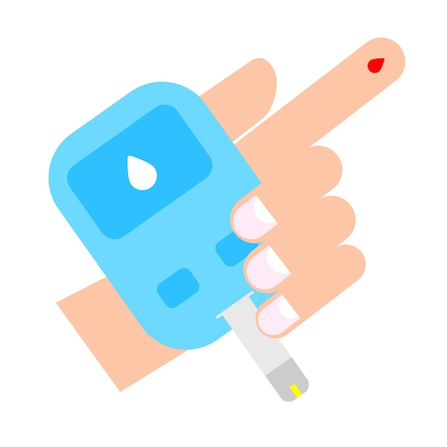 Blood glucose testing meter vector illustration for suitable landing page