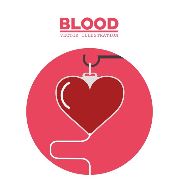 Blood heart hanging symbol 