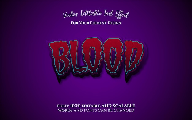 Blood horror halloween text effect, editable scary and red text style