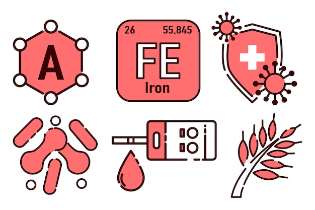 Blood Iron Health Eenvoudige platte ontwerp illustratie