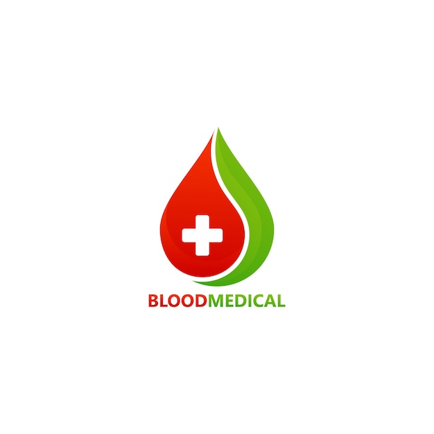 Vettore di disegno del modello di logo medico del sangue, emblema, concetto di design, simbolo creativo, icona