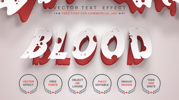 Blood origami  edit text effect editable font style