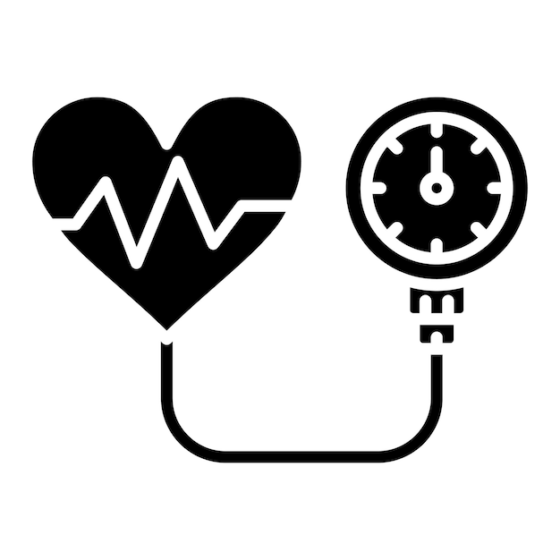 Vector blood pressure glyph solid black illustration