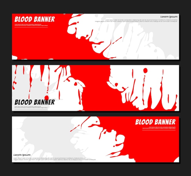 Blood splash background. red splash on white background. Blood strip banner. Blood splatter.