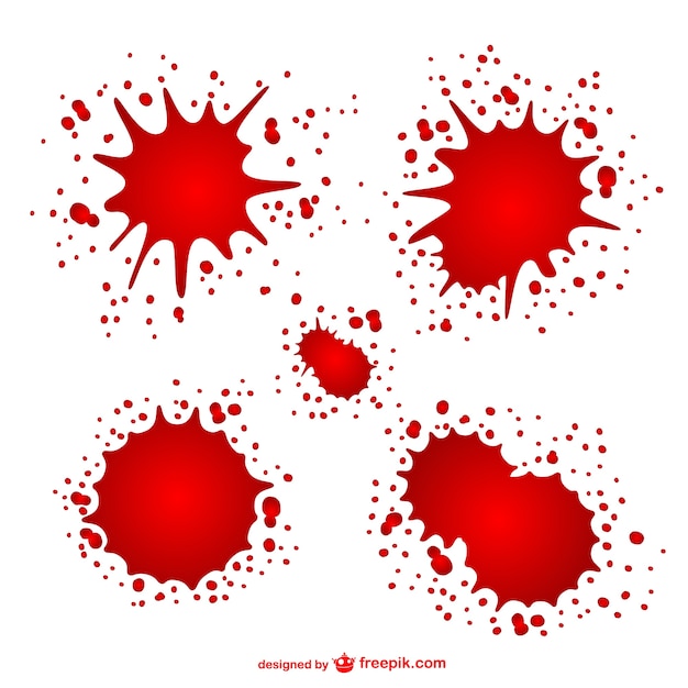 Vector blood stains set