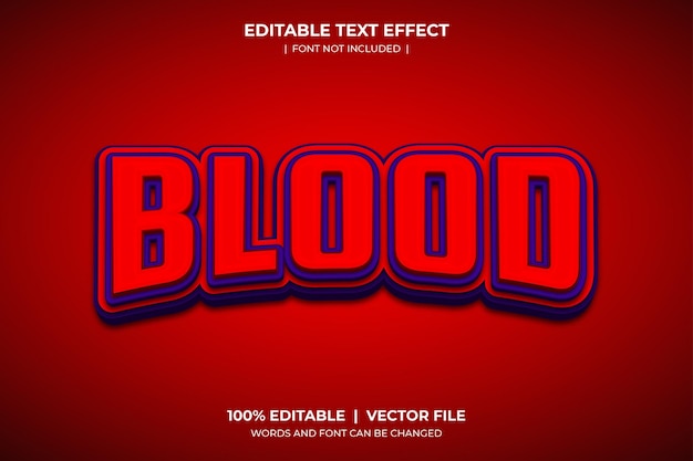 Vector blood style editable text effect