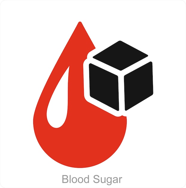 Vector blood sugar and blood icon concept