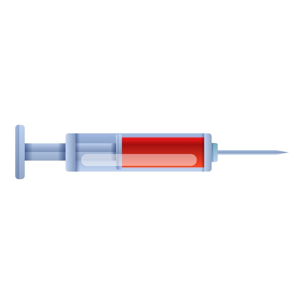 Икона шприца с кровью карикатура на векторную икону с шприцем с кровью для веб-дизайна, изолированная на белом фоне