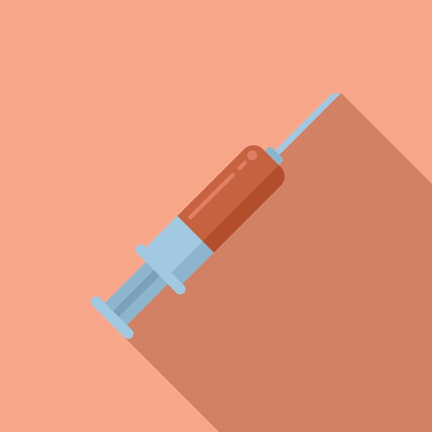 Vector blood syringe icon flat vector lab research experiment test