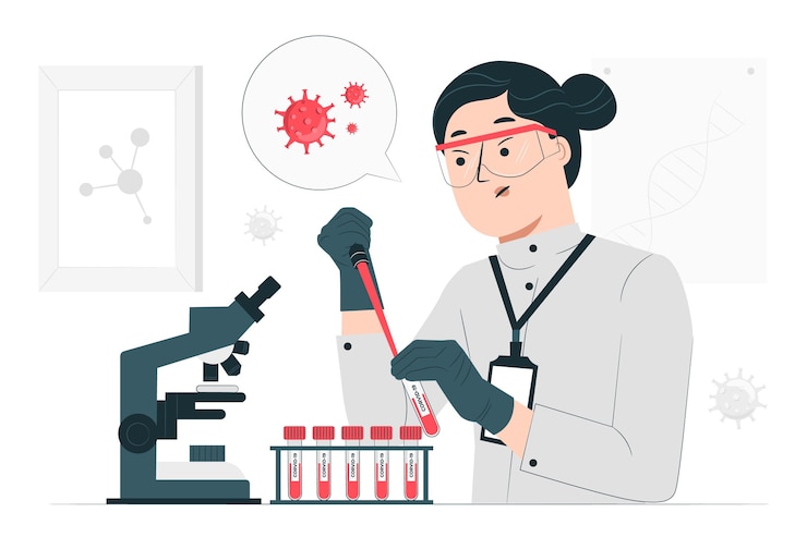 Vector blood test (covid-19) concept illustration