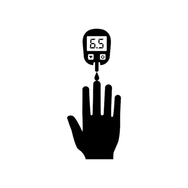 Blood test icon Black silhouette glucometer icon