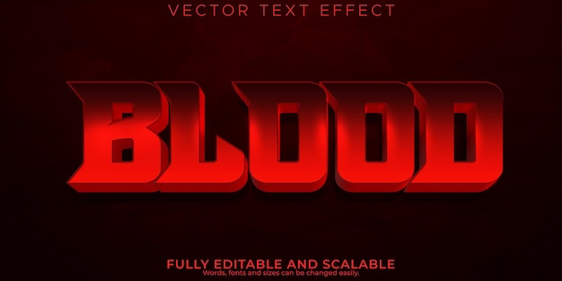 Vector blood text effect editable nightmare and scary text style