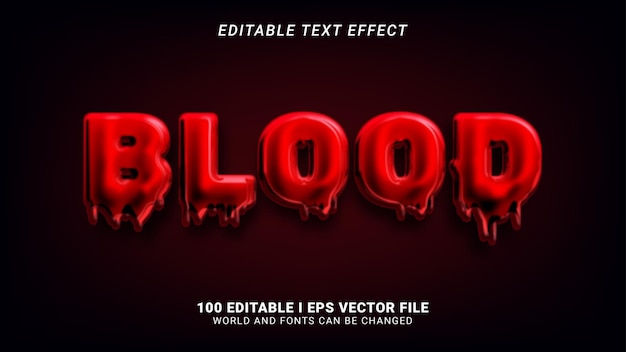 Вектор blood text effect