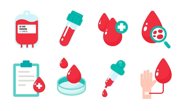 Vector blood  that indicates blood type. the concept of a blood test to diagnose a serious disease.