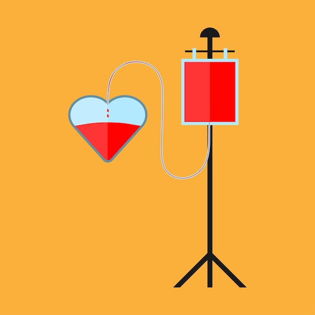 Набор для переливания крови Векторная иллюстрация донорства крови
