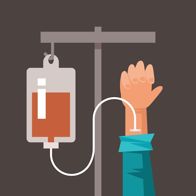 Blood Transfusion Vector Illustration Isolated On Transparent Background