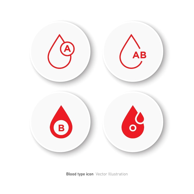 Blood type icon design A AB B O vector illustration